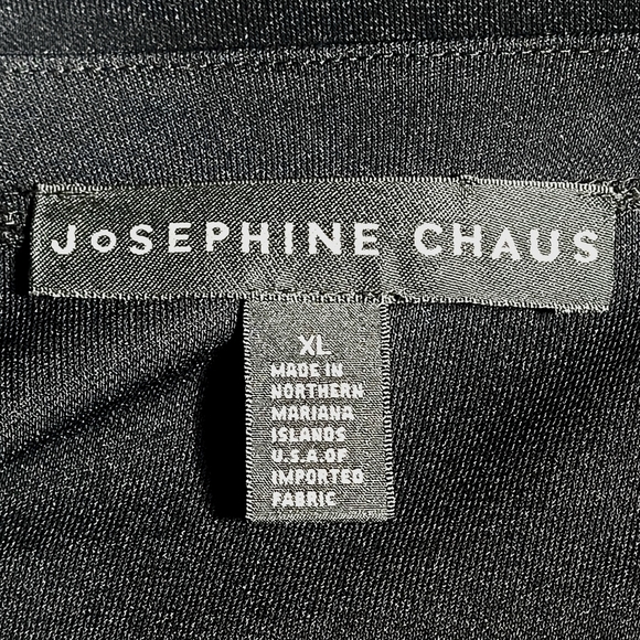 VTG JoSEPHINE CHAUS Black V-neck Long Sleeve Silky Cardigan (XL) - Picture 6 of 10